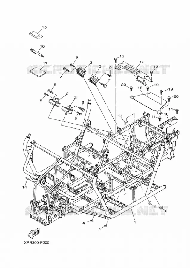 FRAME Yamaha SIDE BY SIDE 700 2015 VIKING  YXM700EYXM700PHF