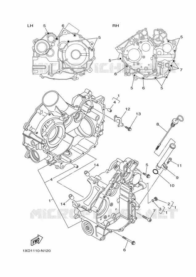 CRANKCASE Yamaha SIDE BY SIDE 700 2014 VIKING  YXM700EYXM700PHE