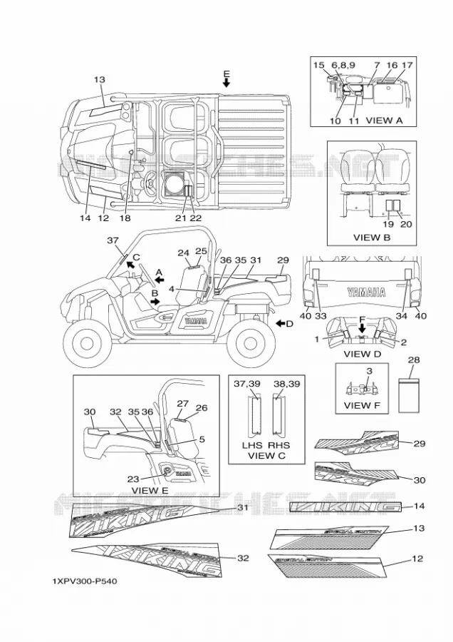 STICKER / LABEL 1 Yamaha SIDE BY SIDE 700 2015 VIKING  YXM700ESYXM700PSF