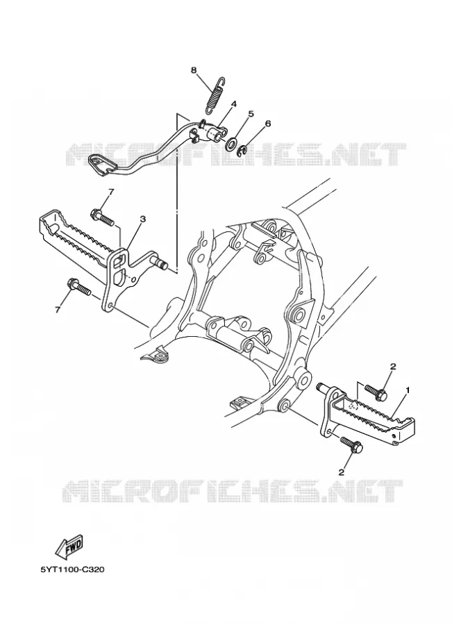 STAND / FOOTREST Yamaha QUAD 350 2007 RAPTOR  YFM350R
