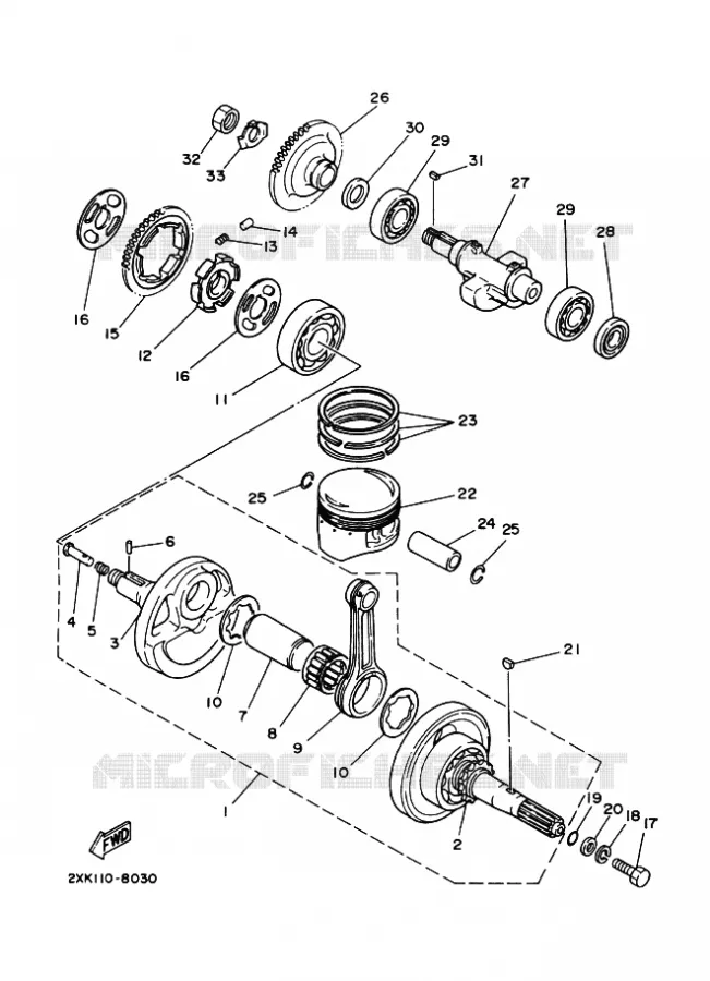 CRANKSHAFT / PISTON Yamaha QUAD 350 2007 RAPTOR  YFM350R