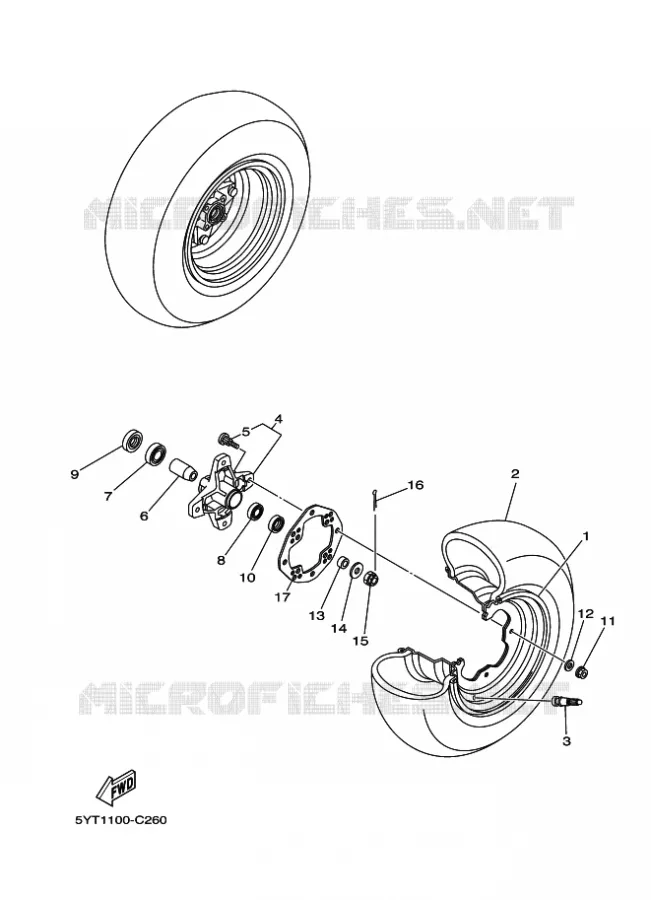 FRONT WHEEL Yamaha QUAD 350 2007 RAPTOR  YFM350R