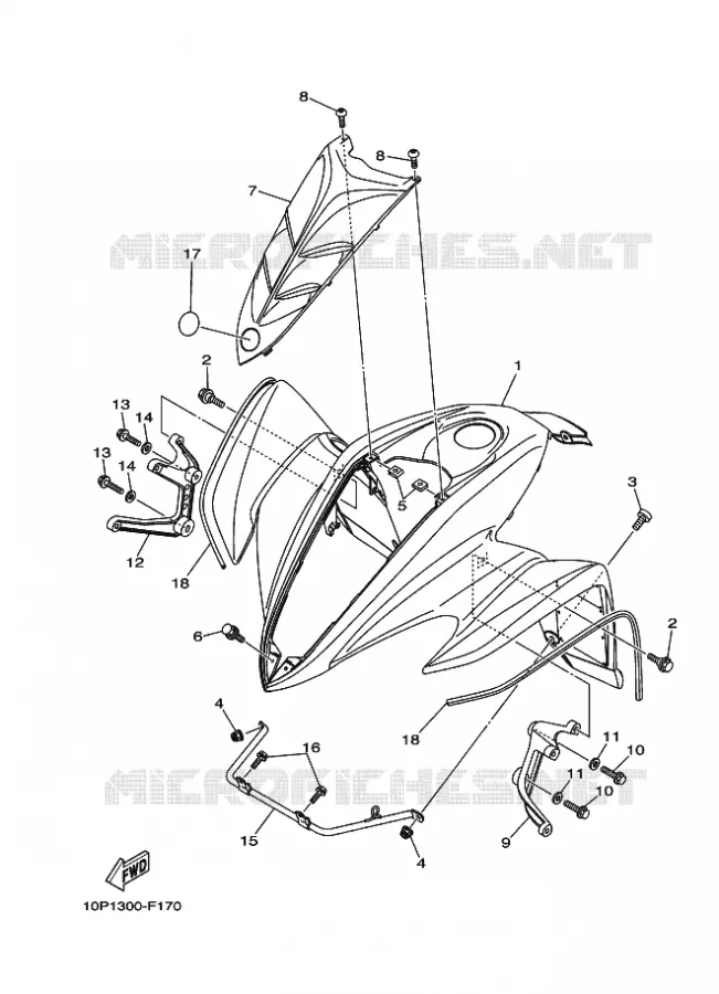 FRONT FENDER Yamaha QUAD 350 2008 RAPTOR  YFM350R