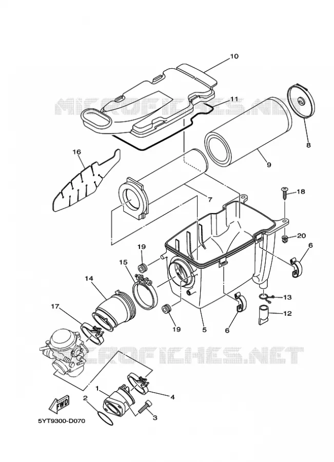 INTAKE Yamaha QUAD 350 2008 RAPTOR  YFM350R