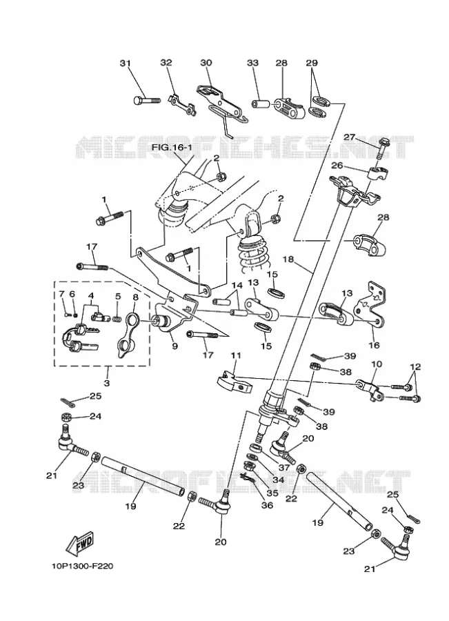 STEERING Yamaha QUAD 350 2008 RAPTOR  YFM350R