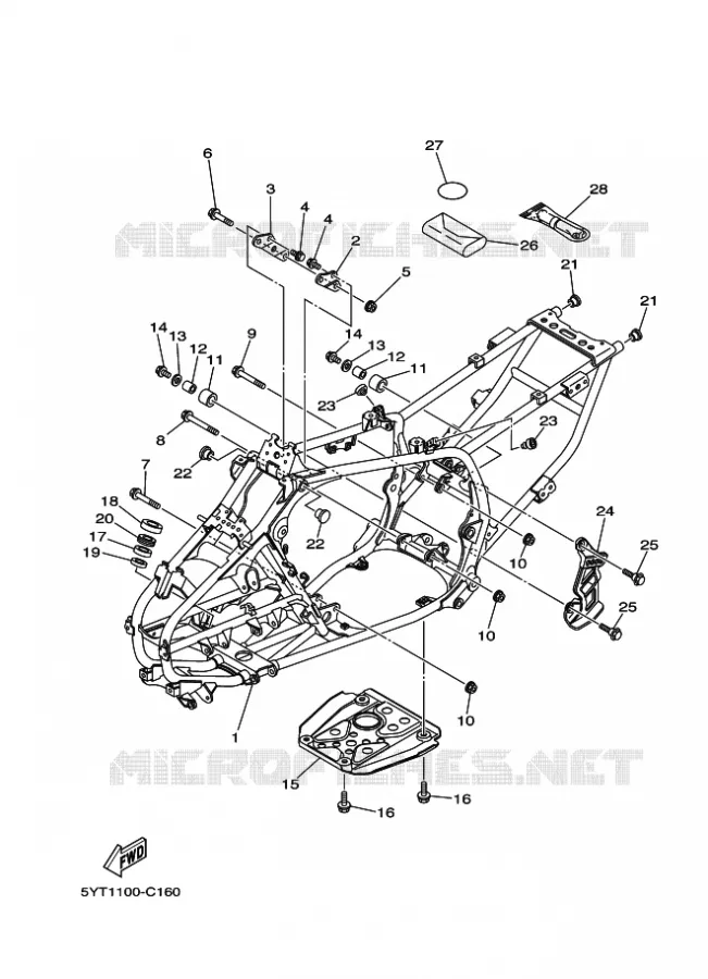 FRAME Yamaha QUAD 350 2008 RAPTOR  YFM350R