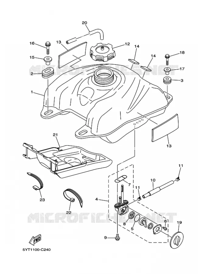 FUEL TANK Yamaha QUAD 350 2008 RAPTOR  YFM350R