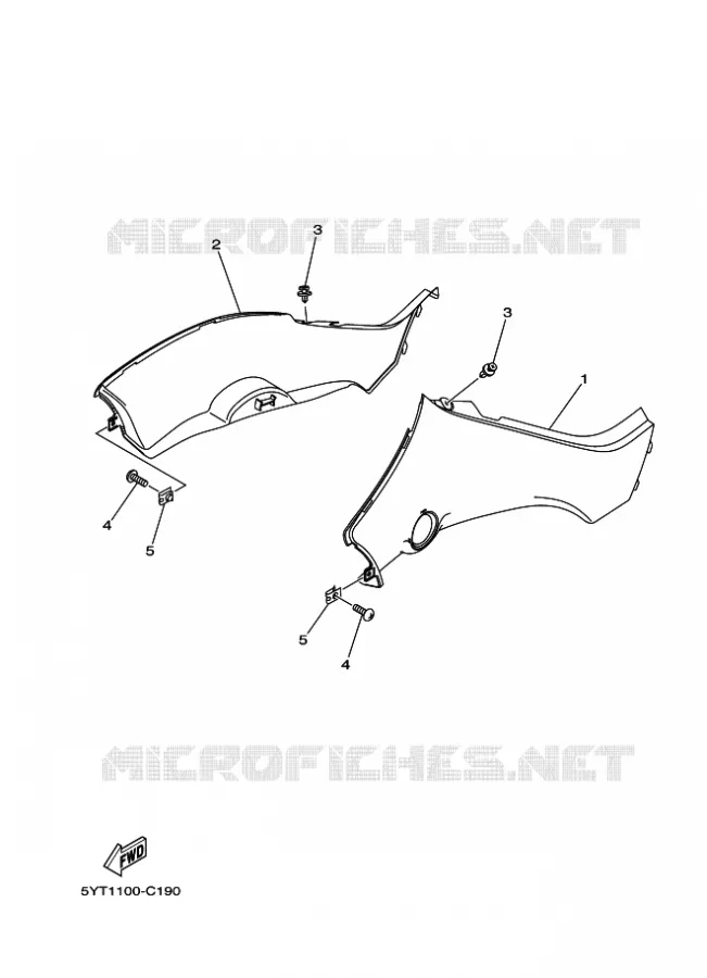 SIDE COVER Yamaha QUAD 350 2008 RAPTOR  YFM350R