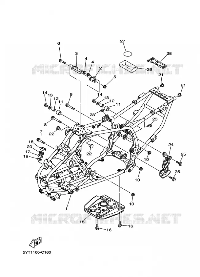 FRAME Yamaha QUAD 350 2008 RAPTOR  YFM350R