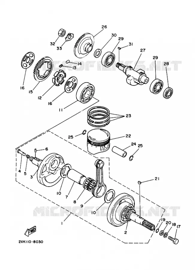 CRANKSHAFT / PISTON Yamaha QUAD 350 2009 RAPTOR  YFM350R