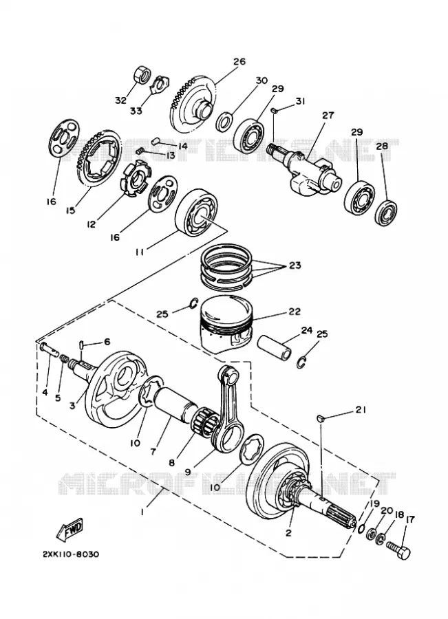 CRANKSHAFT / PISTON Yamaha QUAD 350 2009 RAPTOR  YFM350R