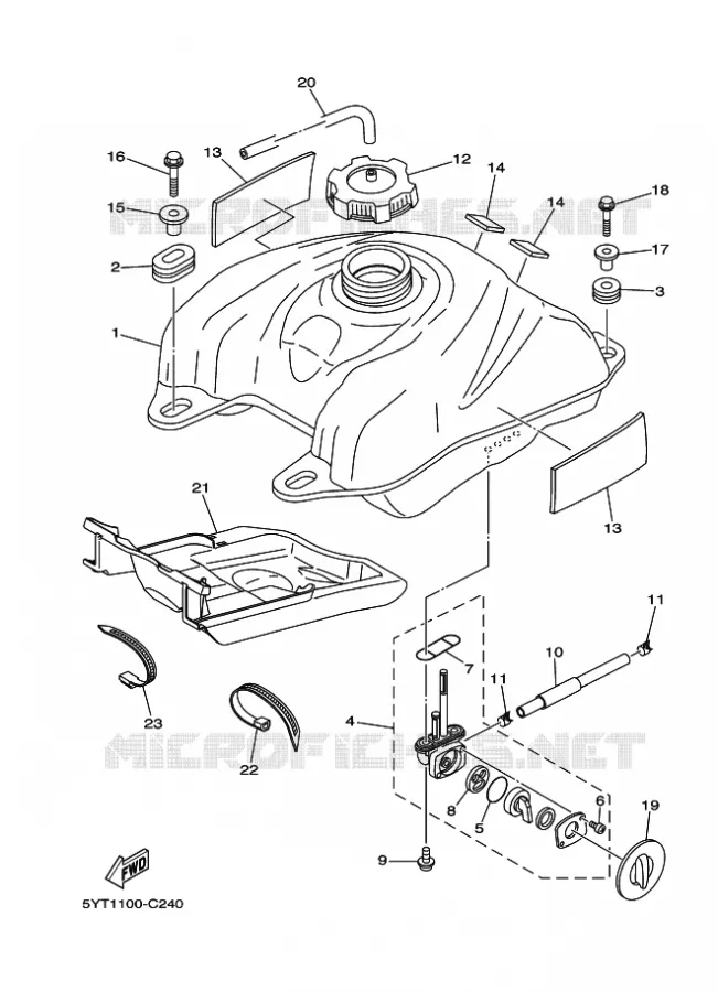 FUEL TANK Yamaha QUAD 350 2009 RAPTOR  YFM350R