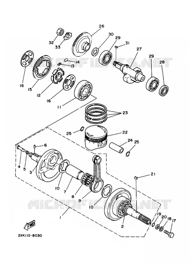 CRANKSHAFT / PISTON Yamaha QUAD 350 2010 RAPTOR  YFM350R