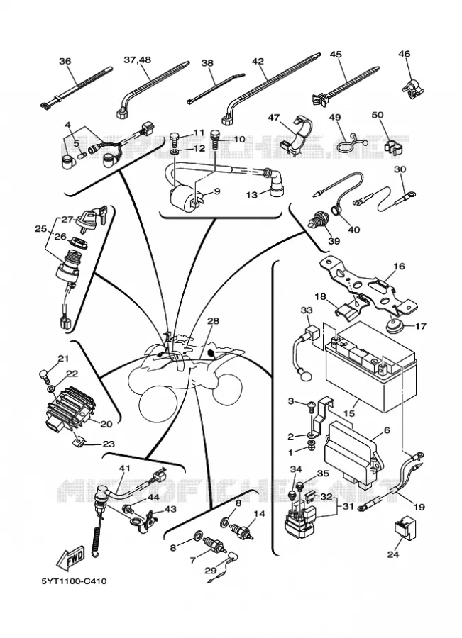 ELECTRICAL 1 Yamaha QUAD 350 2010 RAPTOR  YFM350R