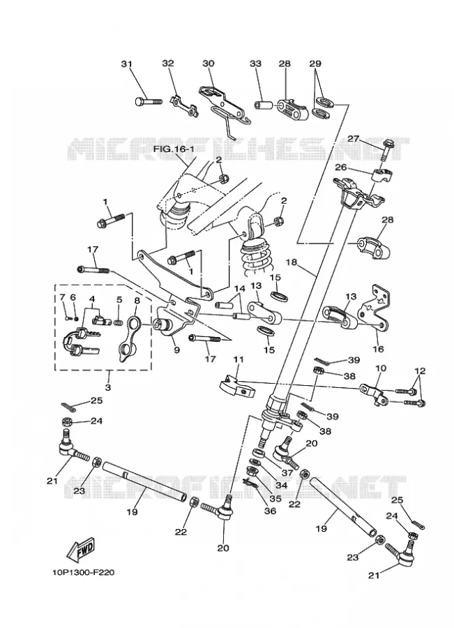 STEERING Yamaha QUAD 350 2010 RAPTOR  YFM350R