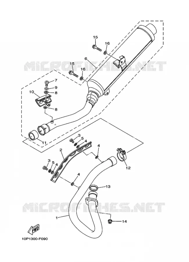 EXHAUST Yamaha QUAD 350 2011 RAPTOR  YFM350R