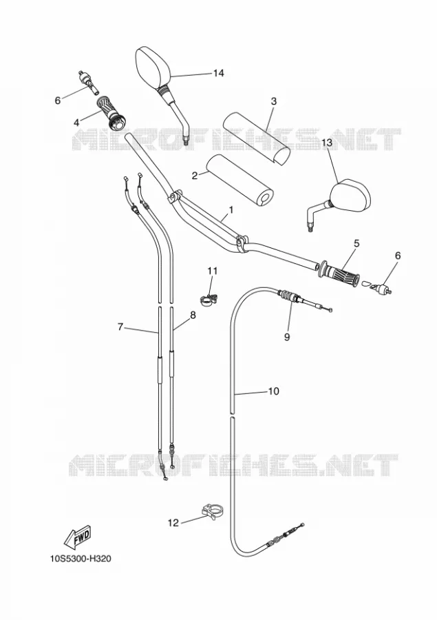 HANDLEBAR & CABLES Yamaha MOTO 660 2014 XTX  XT660X