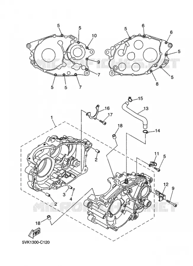 CRANKCASE Yamaha MOTO 660 2014 XTX  XT660X
