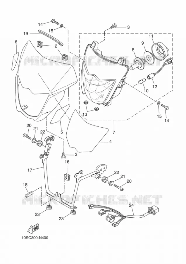 HEADLIGHT Yamaha MOTO 660 2014 XTX  XT660X