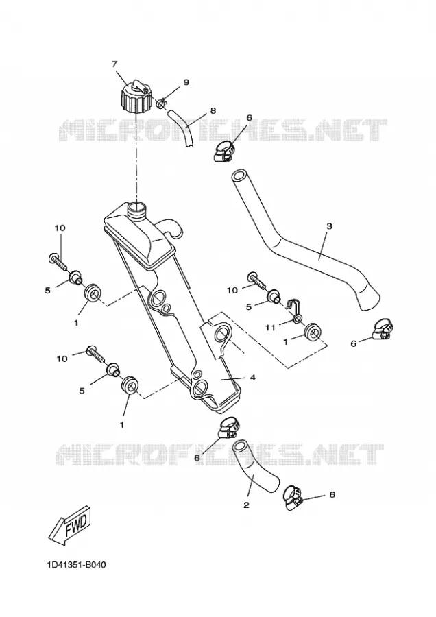 RADIATOR / HOSES Yamaha MOTO 50 2009 DTR  DT50R