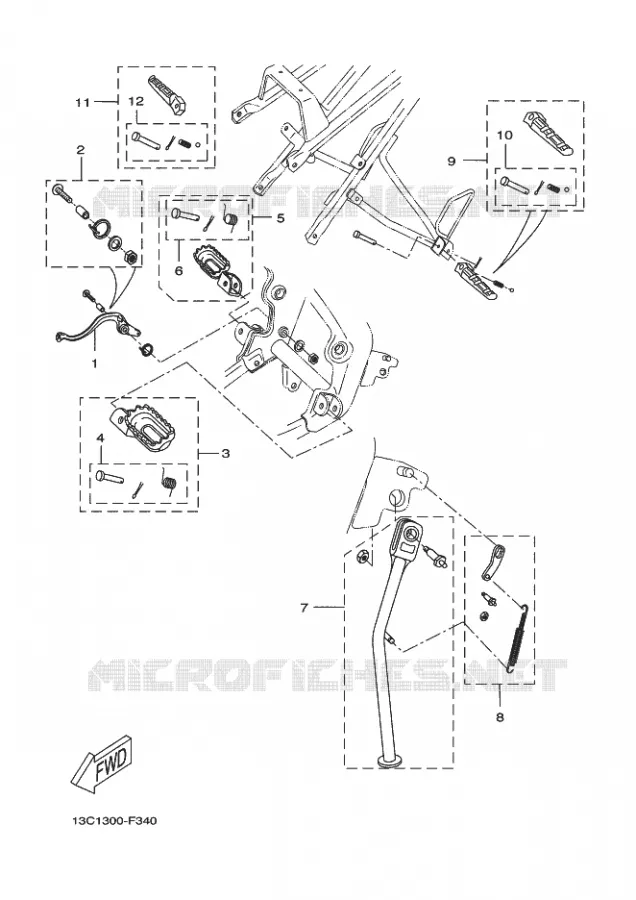 STAND / FOOTREST Yamaha MOTO 50 2009 DTR  DT50R