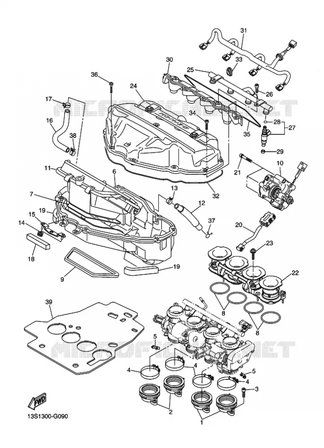 INTAKE Yamaha MOTO 600 2009 R6  YZF-R6