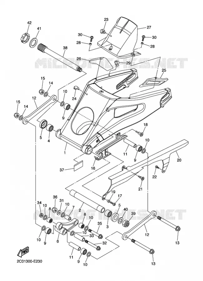 SWINGARM Yamaha MOTO 600 2010 R6  YZF-R6