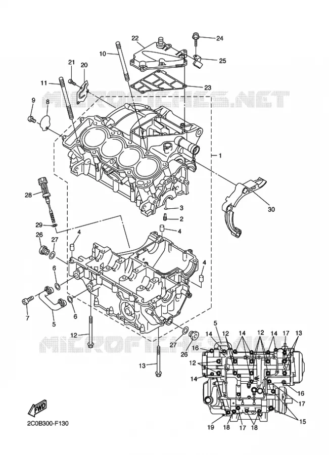 CRANKCASE Yamaha MOTO 600 2010 R6  YZF-R6