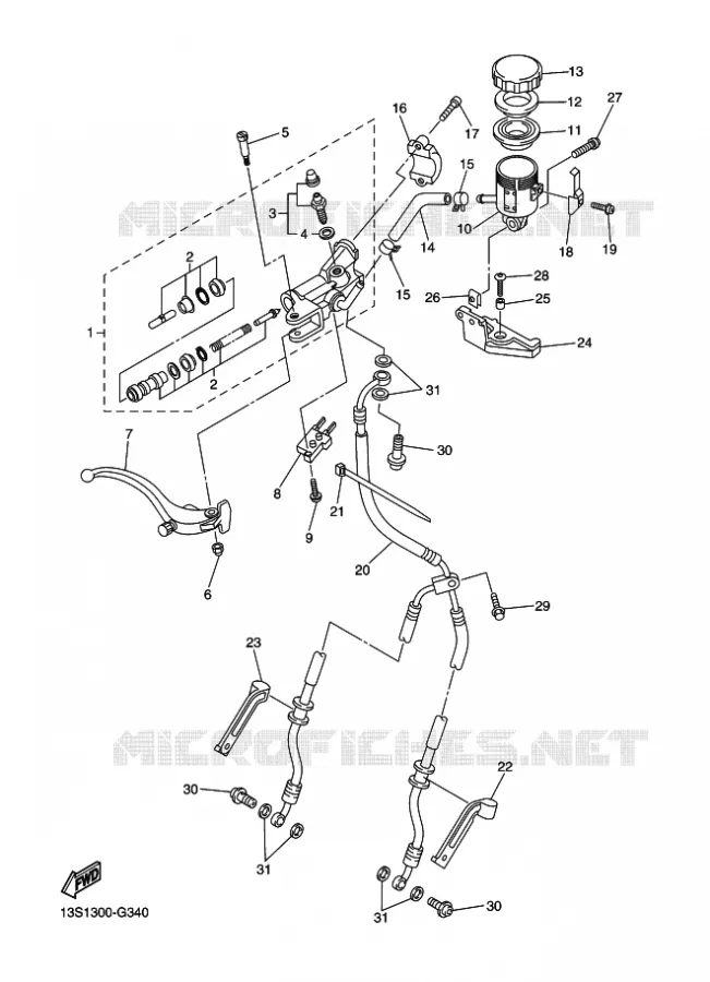FRONT BRAKE MASTER CYLINDER Yamaha MOTO 600 2010 R6  YZF-R6