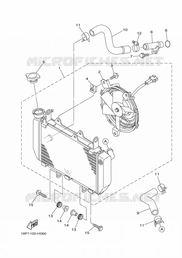 RADIATOR / HOSES Yamaha QUAD 450 2011 YFZ R  YFZ450R