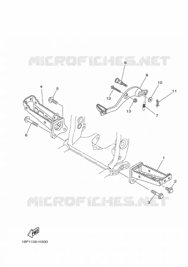 STAND / FOOTREST Yamaha QUAD 450 2011 YFZ R  YFZ450R