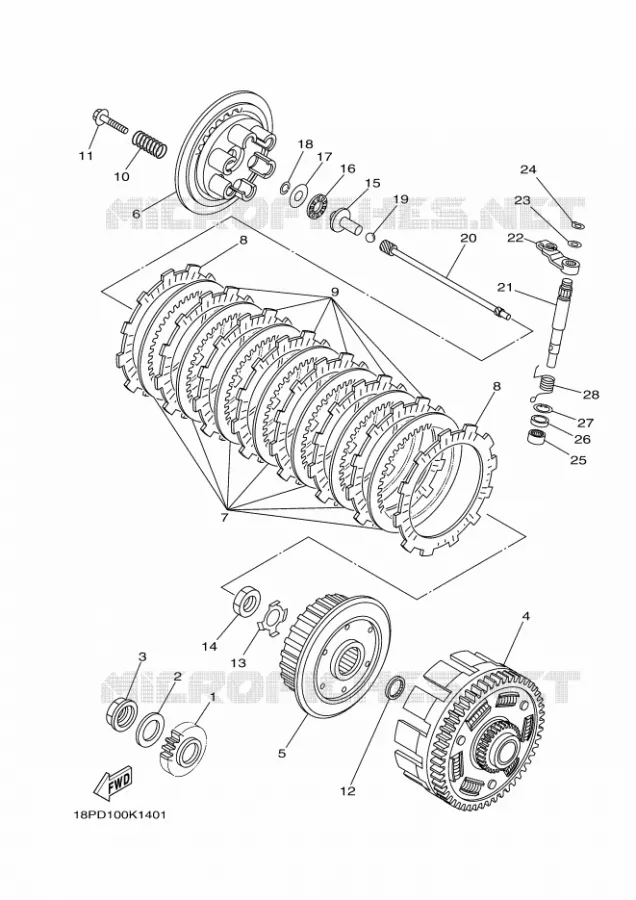 STARTER CLUTCH Yamaha QUAD 450 2012 YFZ R  YFZ450R