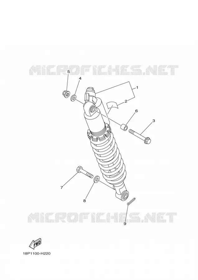 REAR SHOCK ABSORBER Yamaha QUAD 450 2012 YFZ R  YFZ450R