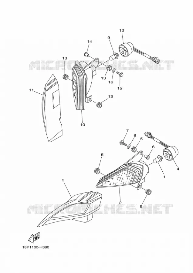HEADLIGHT Yamaha QUAD 450 2013 YFZ R  YFZ450R