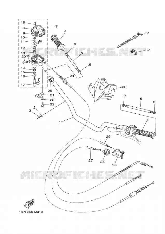 HANDLEBAR & CABLES Yamaha QUAD 450 2013 YFZ R  YFZ450R