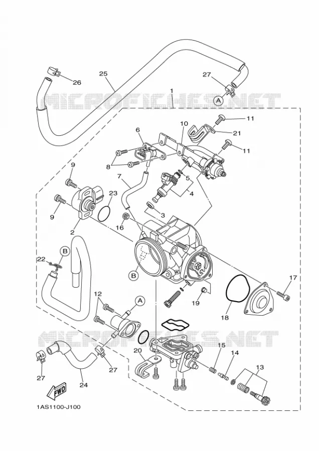 THROTTLE BODY Yamaha QUAD 700 2010 RAPTOR  YFM700R