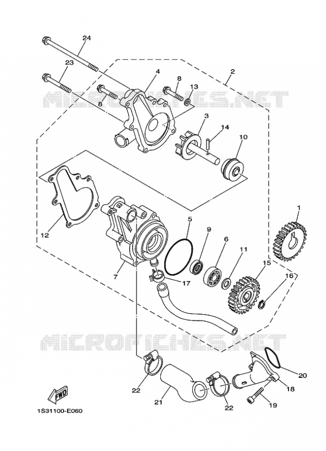 WATERPUMP / HOSES Yamaha QUAD 700 2010 RAPTOR  YFM700R
