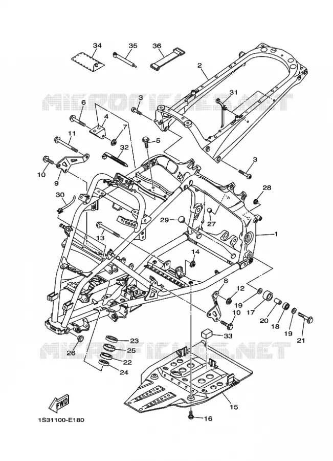 FRAME Yamaha QUAD 700 2010 RAPTOR  YFM700R