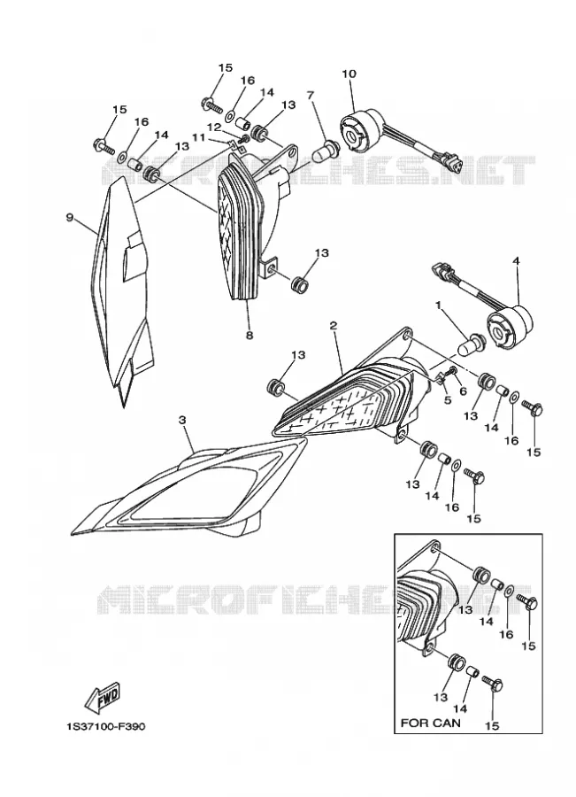 HEADLIGHT Yamaha QUAD 700 2010 RAPTOR  YFM700R