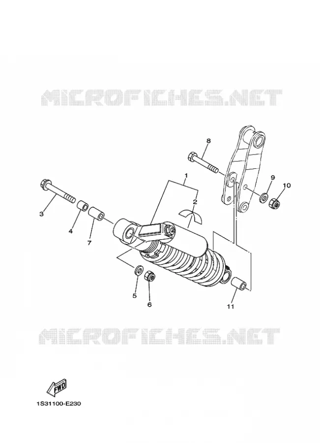 REAR SHOCK ABSORBER Yamaha QUAD 700 2010 RAPTOR  YFM700R