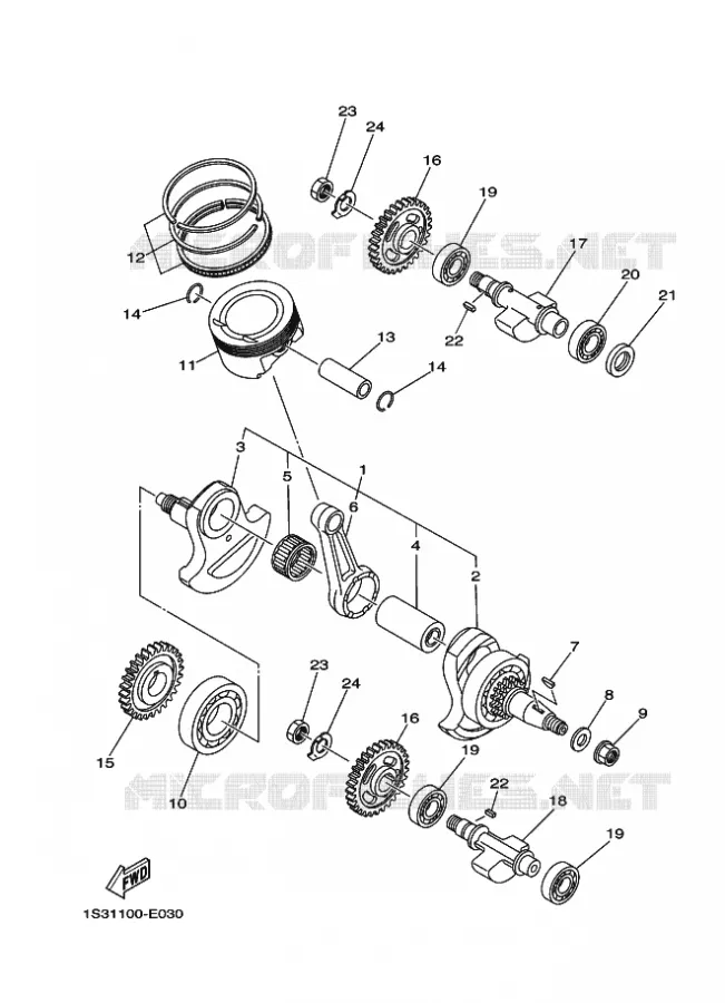 CRANKSHAFT / PISTON Yamaha QUAD 700 2011 RAPTOR  YFM700R