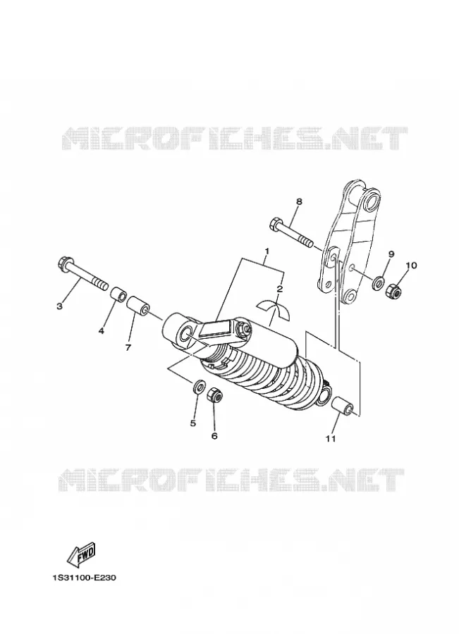 REAR SHOCK ABSORBER Yamaha QUAD 700 2011 RAPTOR  YFM700R