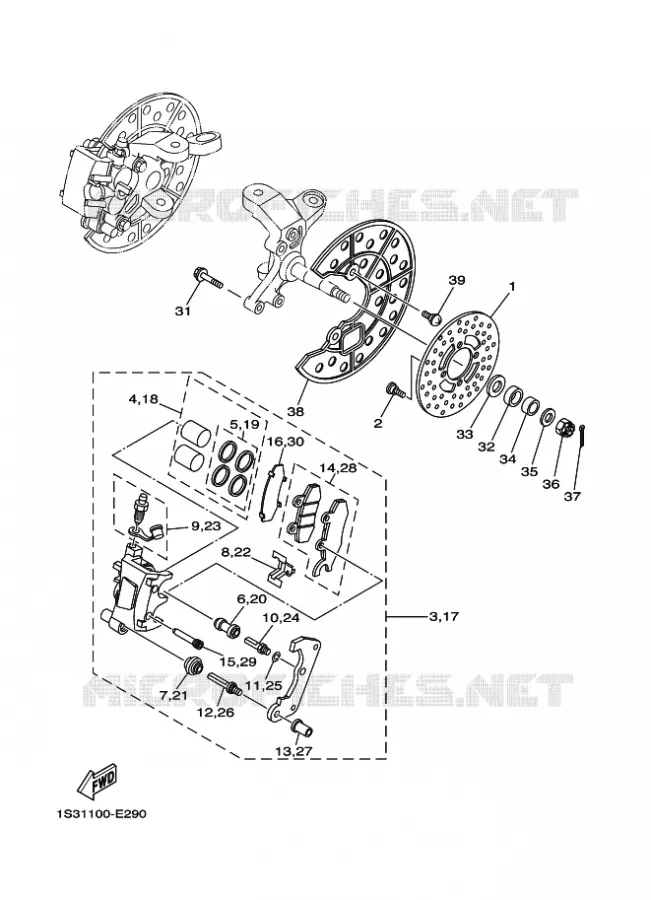 FRONT BRAKE CALIPER Yamaha QUAD 700 2012 RAPTOR  YFM700R