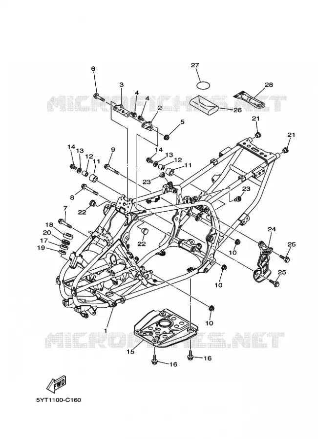 FRAME Yamaha QUAD 350 2011 RAPTOR  YFM350