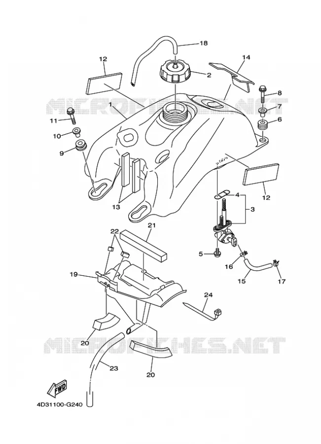 FUEL TANK Yamaha QUAD 250 2010 RAPTOR  YFM250R