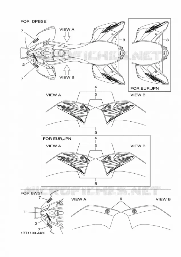 STICKER Yamaha QUAD 250 2010 RAPTOR  YFM250R