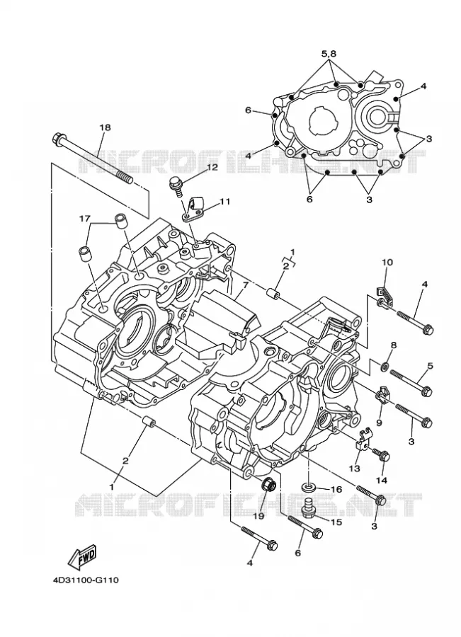 CRANKCASE Yamaha QUAD 250 2010 RAPTOR  YFM250R
