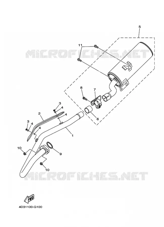 EXHAUST Yamaha QUAD 250 2010 RAPTOR  YFM250R