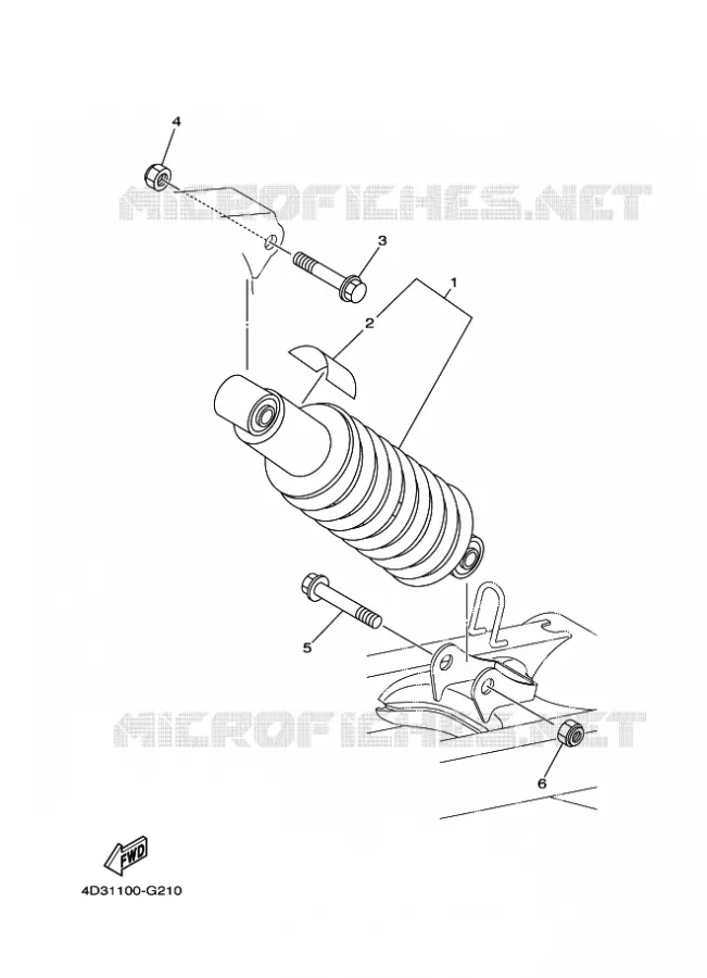 REAR SHOCK ABSORBER Yamaha QUAD 250 2010 RAPTOR  YFM250R