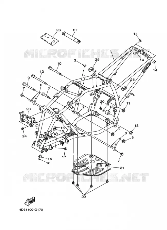 FRAME Yamaha QUAD 250 2011 RAPTOR  YFM250R